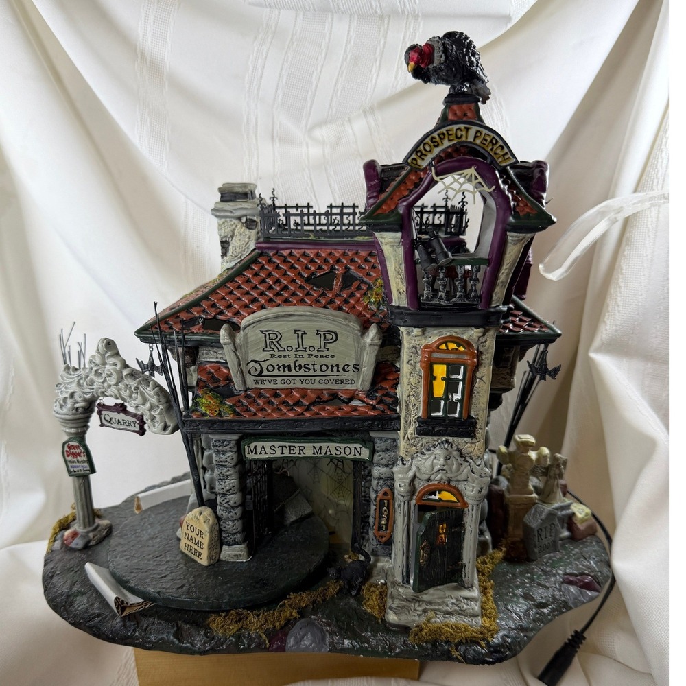 Dept 56 Halloween Rest In Peace Tombstones Animated House 56.55161